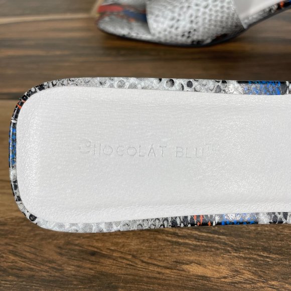 Chocolat Blu Cali Womens Sz 10 Shoes Snake Print Leather Comfort Slide Sandal - Picture 9 of 13